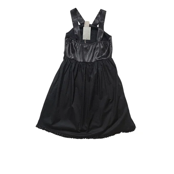 New Anthropologie burlapp swirled rosette black cocktail midi dress size 6 - Picture 7 of 12